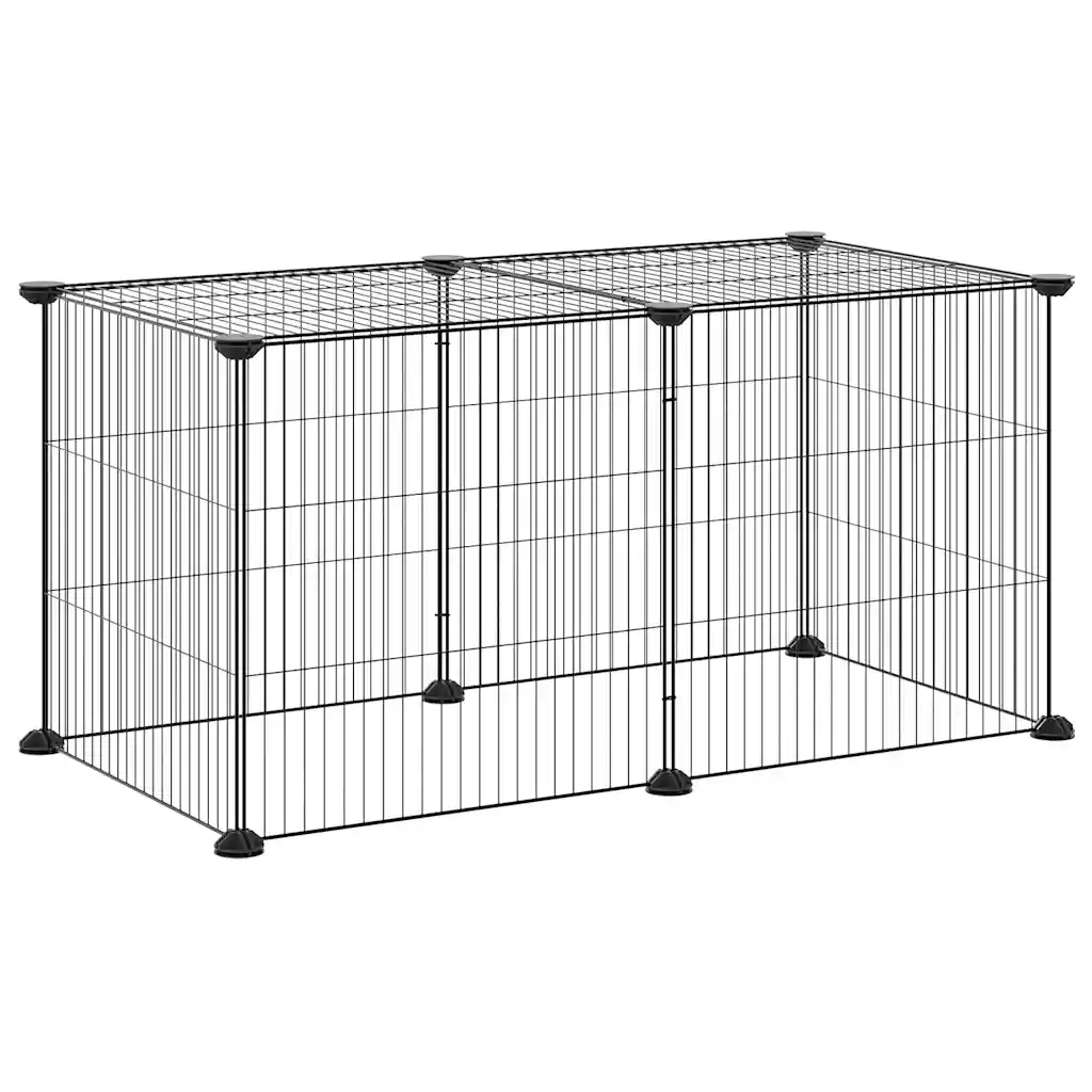 Gabbia per Animali Domestici 8 Pannelli Nero 35x35 cm Acciaio 3114052