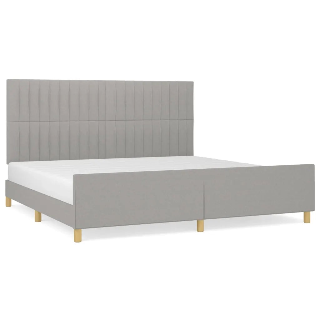 Letto matrimoniale | Letto per adulti | Giroletto senza Materasso Grigio Chiaro 200x200 cm Tessuto
