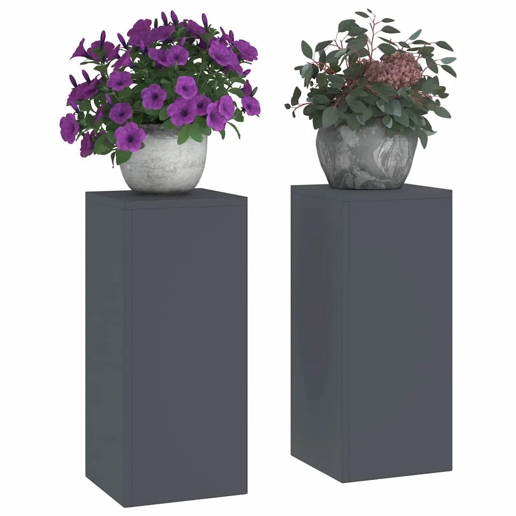 Supporto per piante 2 pcs Antracite 24 x 24 x 55 cm Acciaio 865815