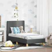 Struttura letto per bambini con testata Grigio scuro Tessuto