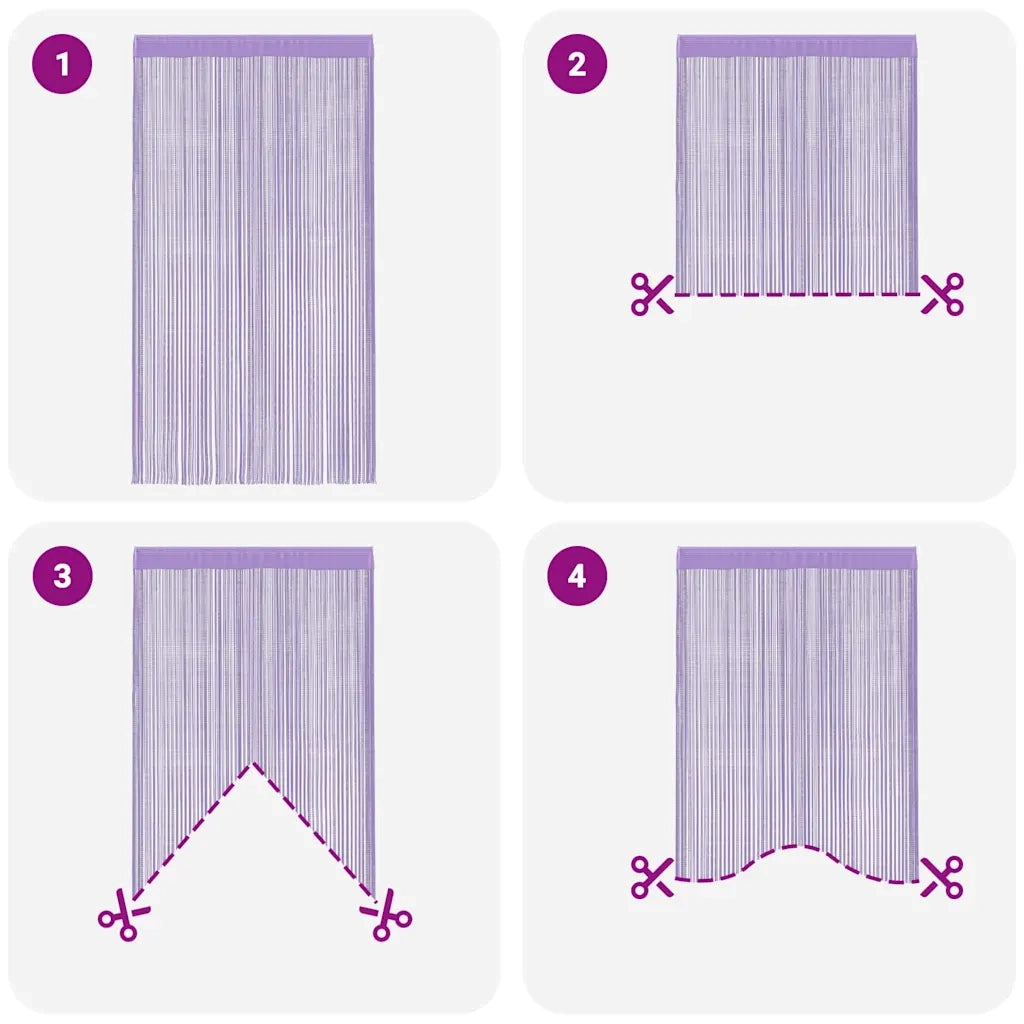 Tende a Filo 2 pz Viola 100x250 cm 4102047