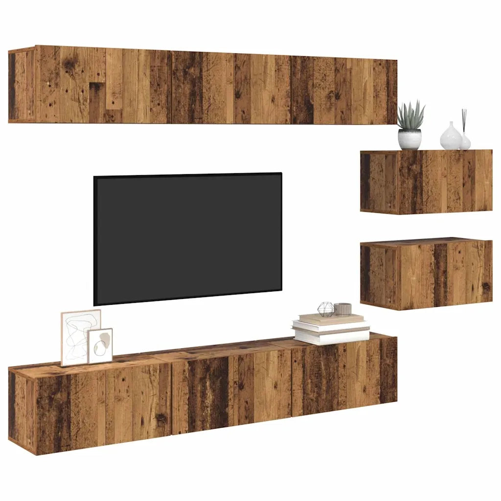 Set mobile TV-Credenza per TV Legno vecchio Legno multistrato
