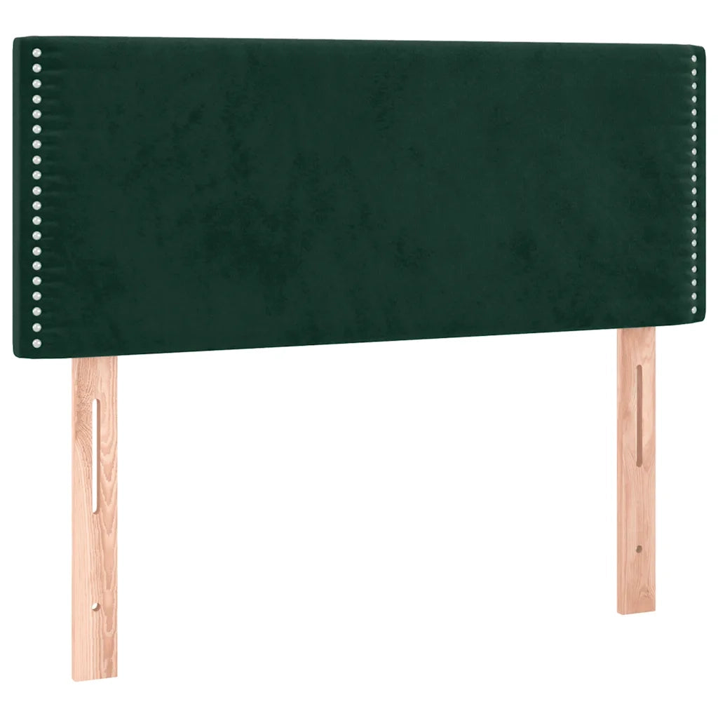 Letto a Molle con Materasso e LED Verde Scuro 120x190cm Velluto 3270150