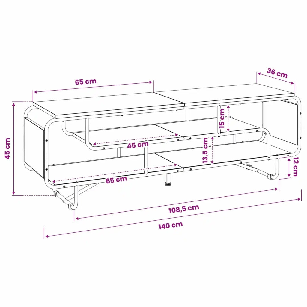 Supporto TV 140 x 36 x 45 cm Legno antico Legno ingegnerizzato 8007868