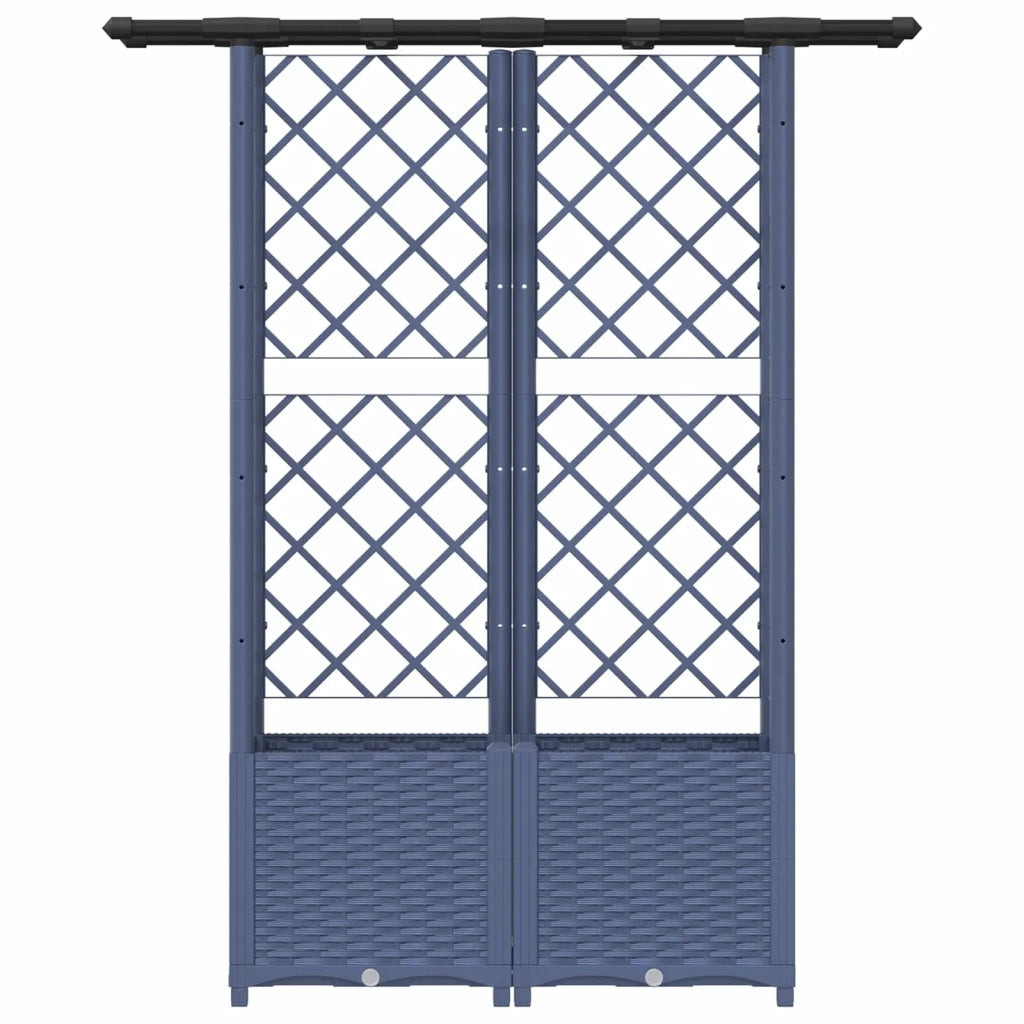 Letto Rialzato con Griglia e Tetto Grigio 124,5 x 40 x 138 cm 42032566