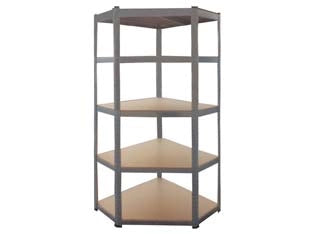 SCAFFALE ANGOLARE IN KIT 5 RIPIANI IN LEGNO  5 ripiani cm.40x70x40x90x90x180h.    ALTE