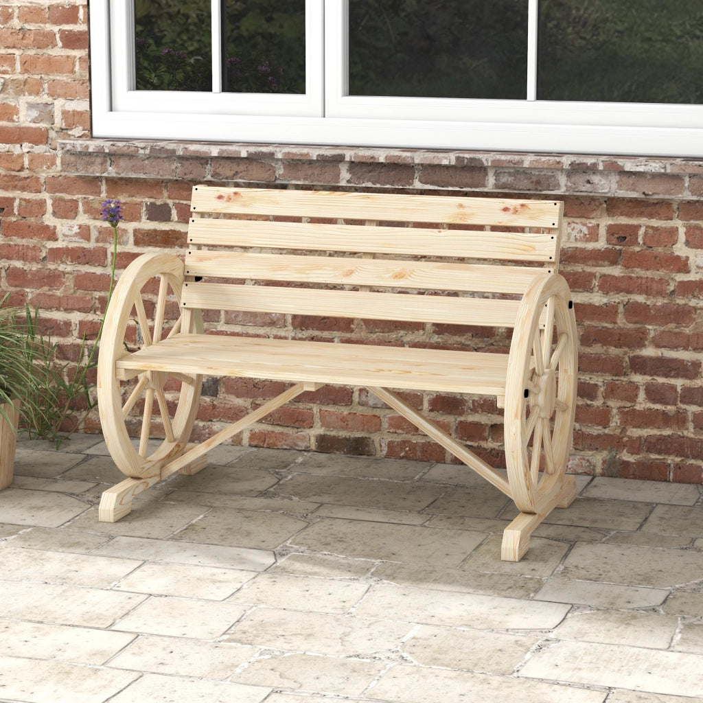Banco da giardino in legno con braccioli ¨C zephmum ¨C 105.5x56x79 cm