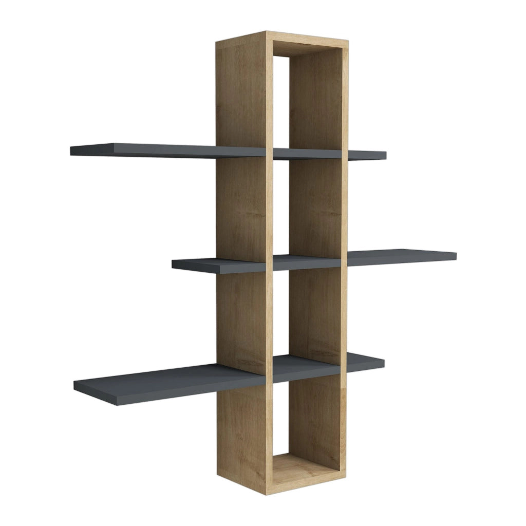Mensola da parete in legno "Ardo" - 96 x 19 x 101 cm - Saphir, Antracite