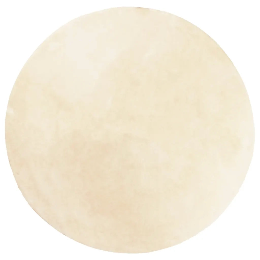 Tappeto a Pelo Corto HUARTE Morbido e Lavabile Crema Ø 160 cm 375049