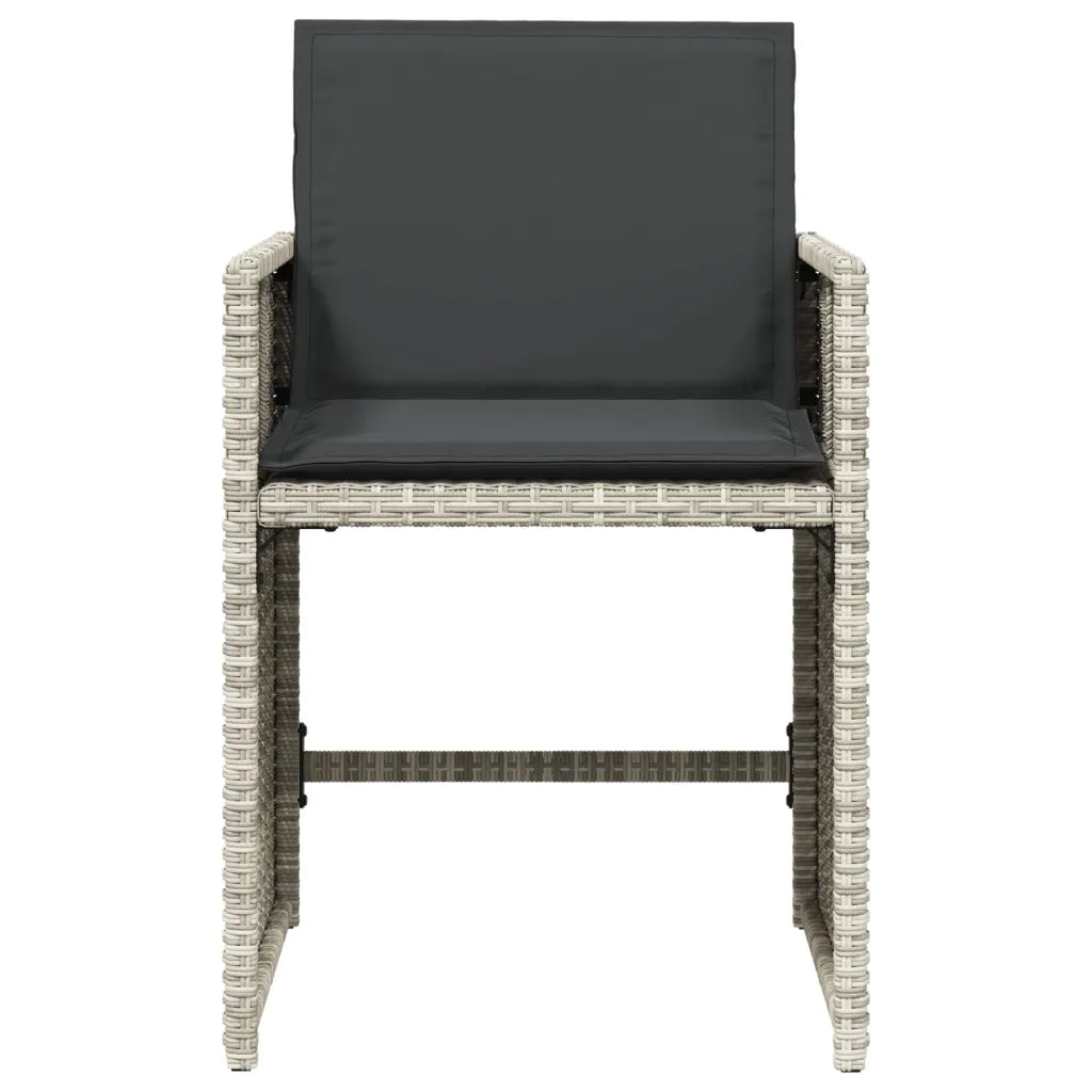 Sedie da Giardino con Cuscini 4 pz Grigio Chiaro in Polyrattan 4007460