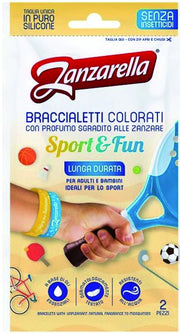 Zanzarella BRACCIALETTI ANTI-ZANZARA SPORT & FUN 2 pz.