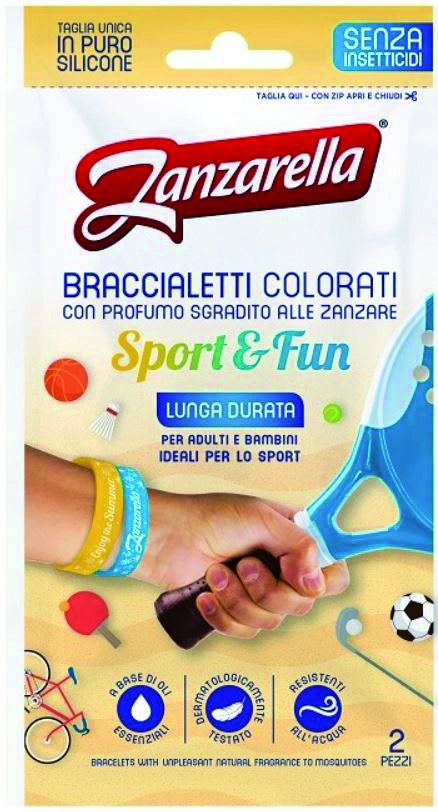 Zanzarella BRACCIALETTI ANTI-ZANZARA SPORT & FUN 2 pz.