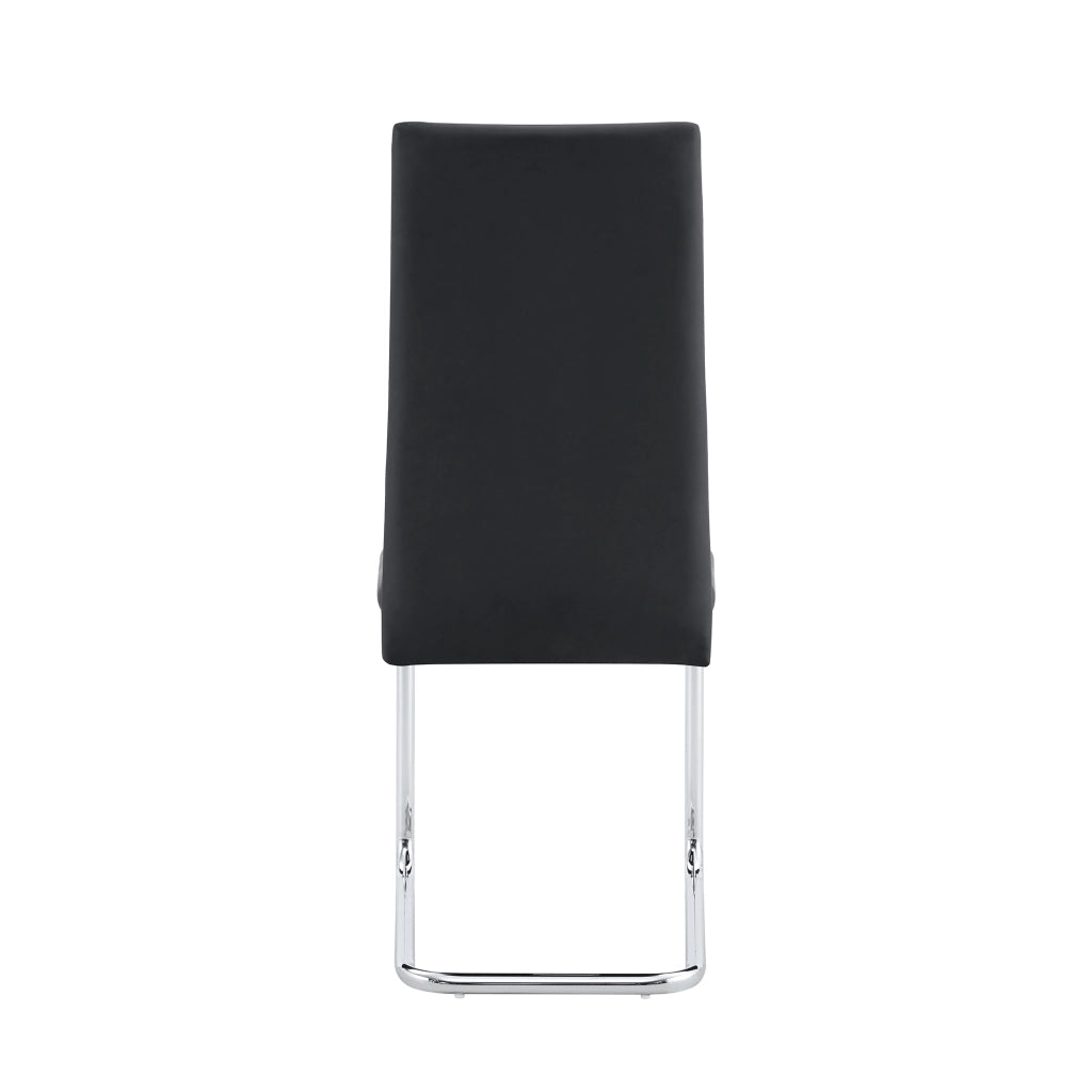 Sedia da Pranzo Moderna ¨C MINIMAL ¨C Nero, Similpelle, Gambe in Metallo