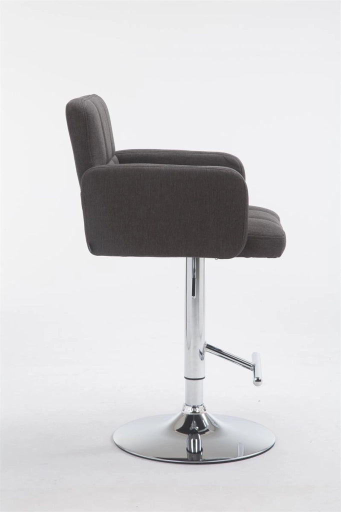 Sgabello Los Angeles in tessuto grigio scuro,cromo