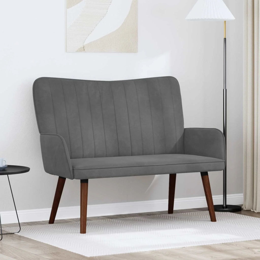 Sofa a Due Posti Grigio scuro 115 x 61 x 87 cm Velluto
