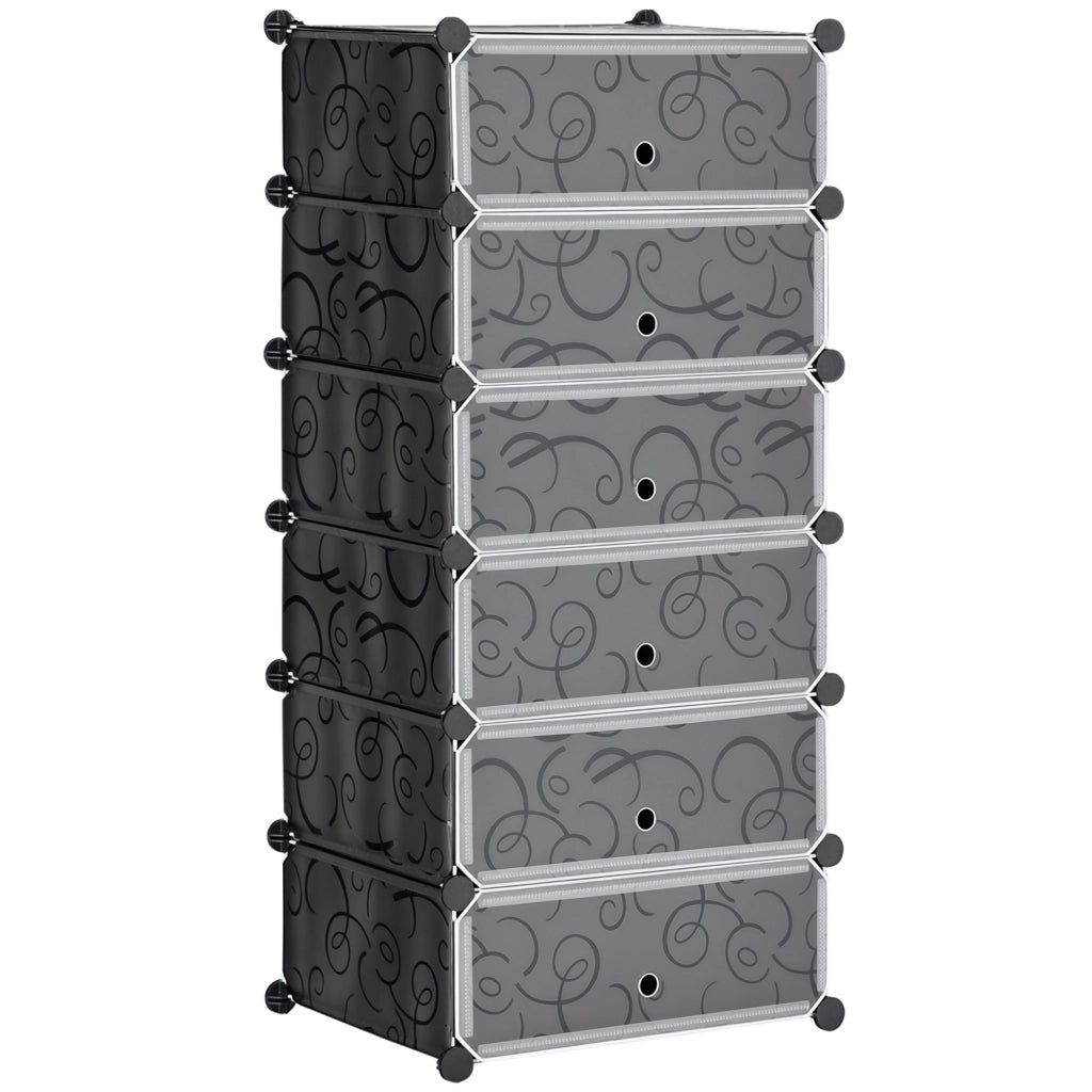 Scarpiera modulare 6 cubi impilabili ¨C zephmum ¨C nero