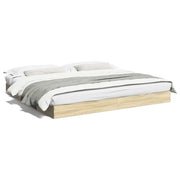 Letto matrimoniale | Letto per adulti | Giroletto senza Materasso Rovere Sonoma 180x200cm in Truciolato