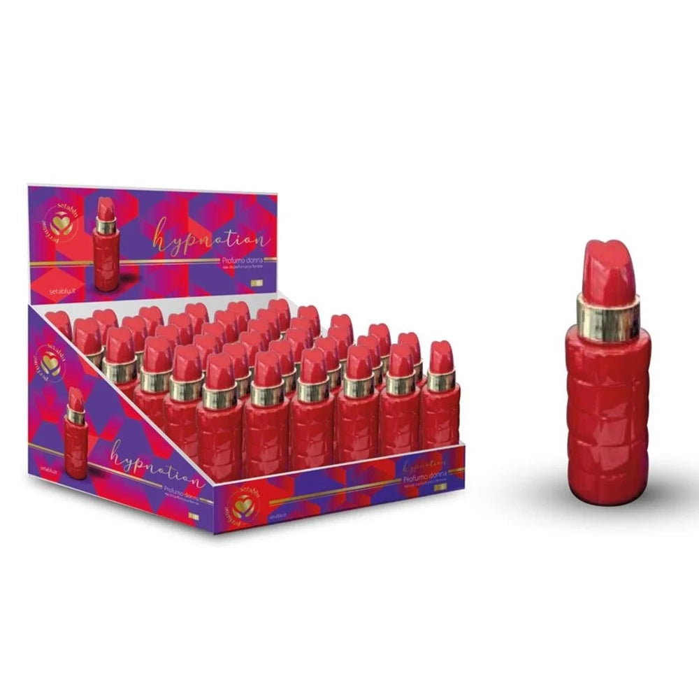 Trade Shop - Set 24pz Profumo Hypnotion Donna 30ml Forma Rossetto Fragranza Sensuale Ipnotica 025933 -