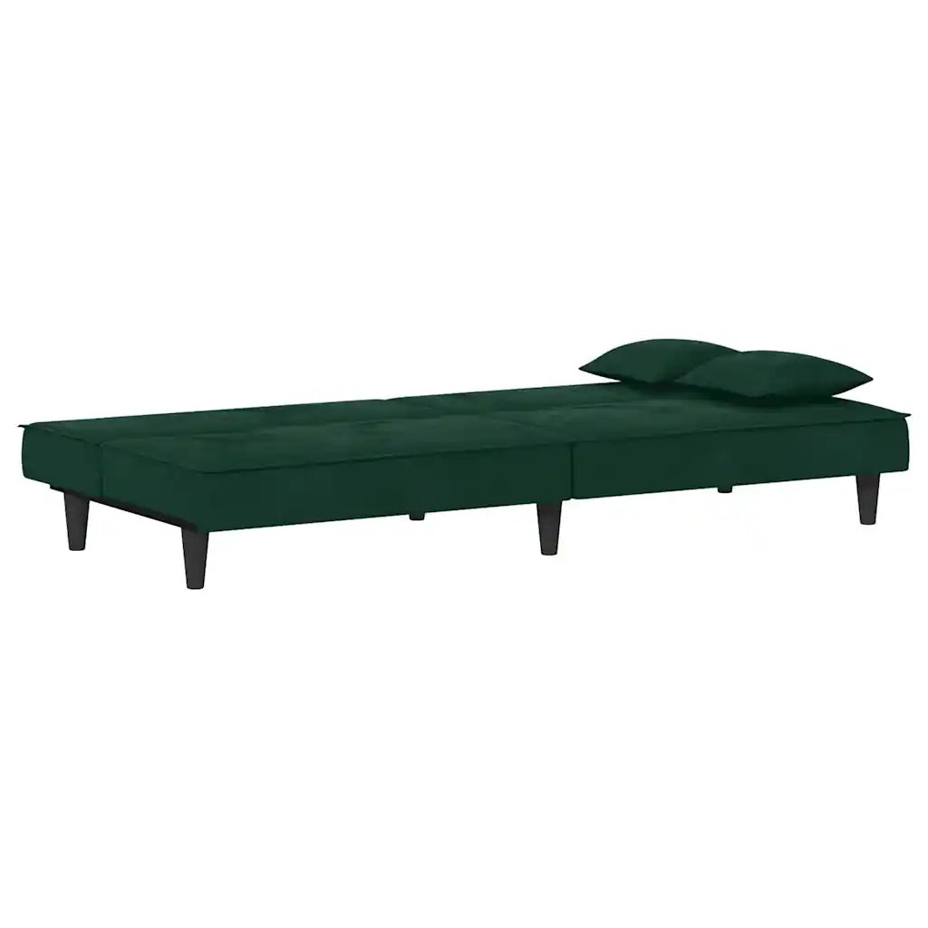 Divano letto-Sofa Letto-Daybed Verde Scuro in Velluto