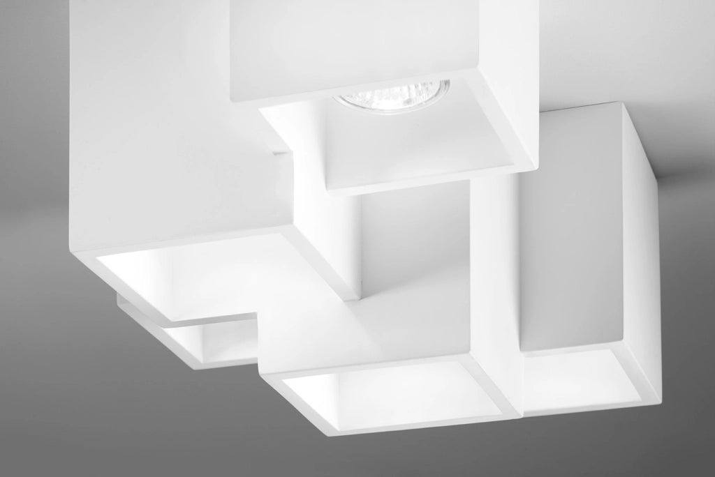 HERAEA lampada da soffitto 5 Luci in gesso bianco attacco GU10 24x33cm