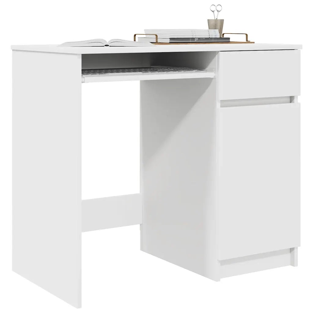 Scrivania Bianca 86x49x76 cm in Legno Multistrato 861823