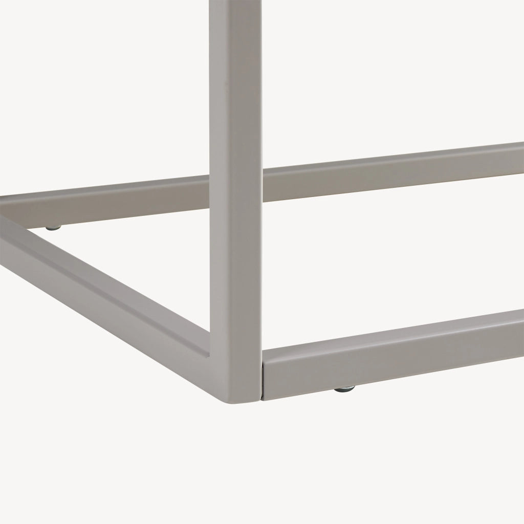 Tavolo a Consolle Kuhmo in Metallo 80 x 80 x 30 cm 2 Piani di Appoggio Grigio Chiaro [en.casa]