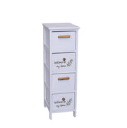 WELCOME MOBILE SLIM CON 4 CASSETTI 26X32X80 CM IN COLORE BIANCO