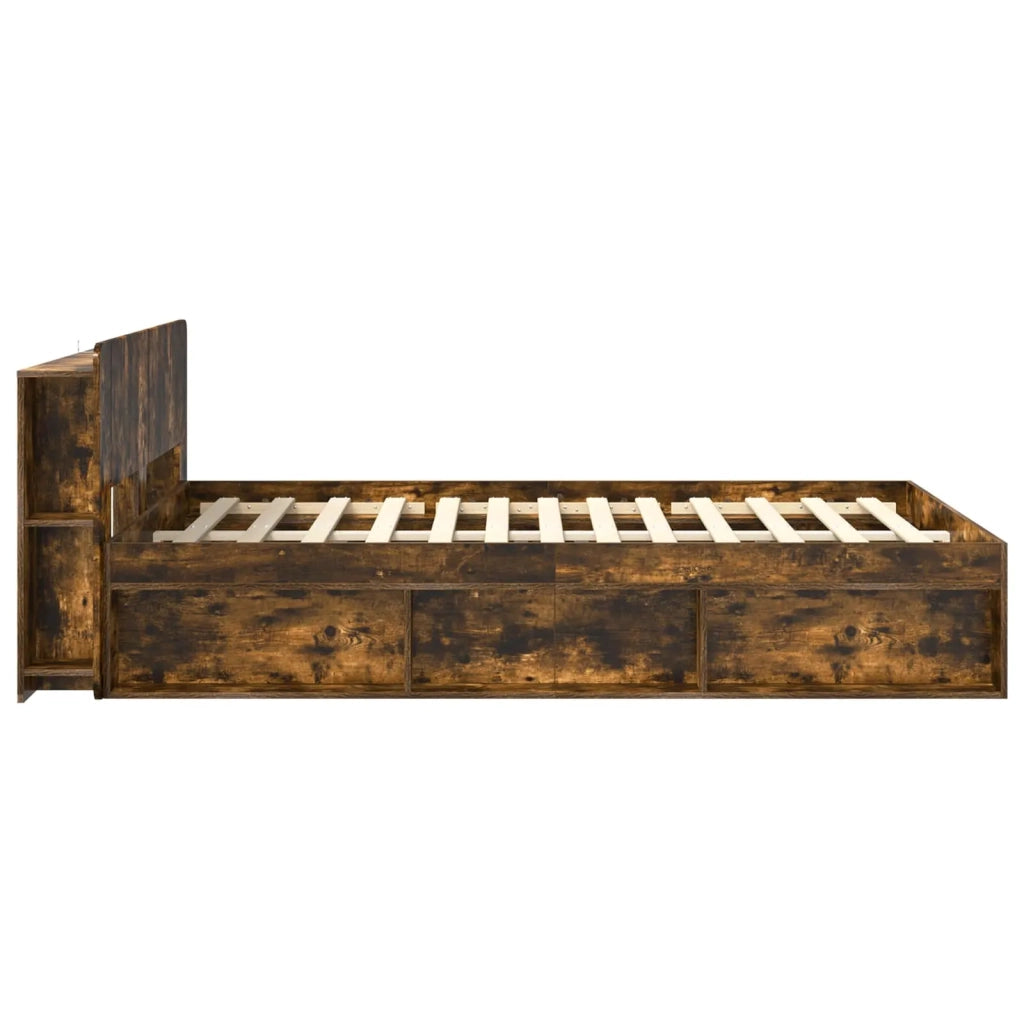 Telaio del letto con storage Rovere Fumo 140 x 190 cm
