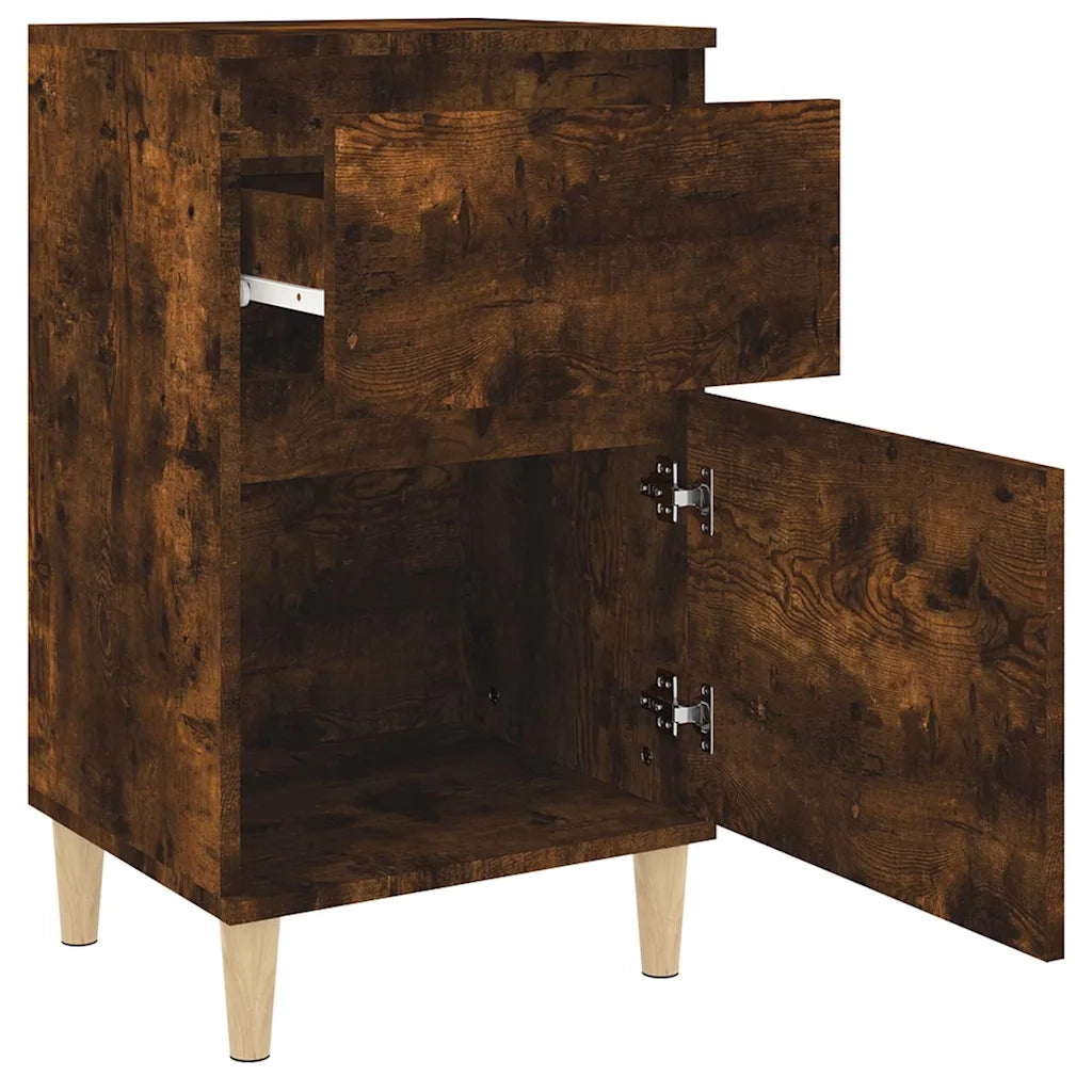 Comodini 2pz-Set di 2 Tavolino da notte Rovere Fumo 40x35x70 cm 821085