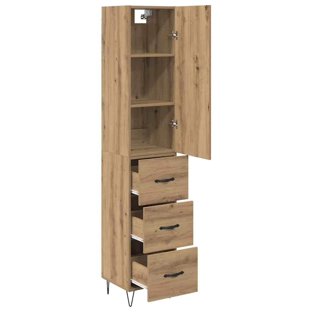 Credenza | Madia | Buffet da pranzo | Armadio da pranzo Rovere artigianale 34,5 x 34 x 90 cm Legno multistrato