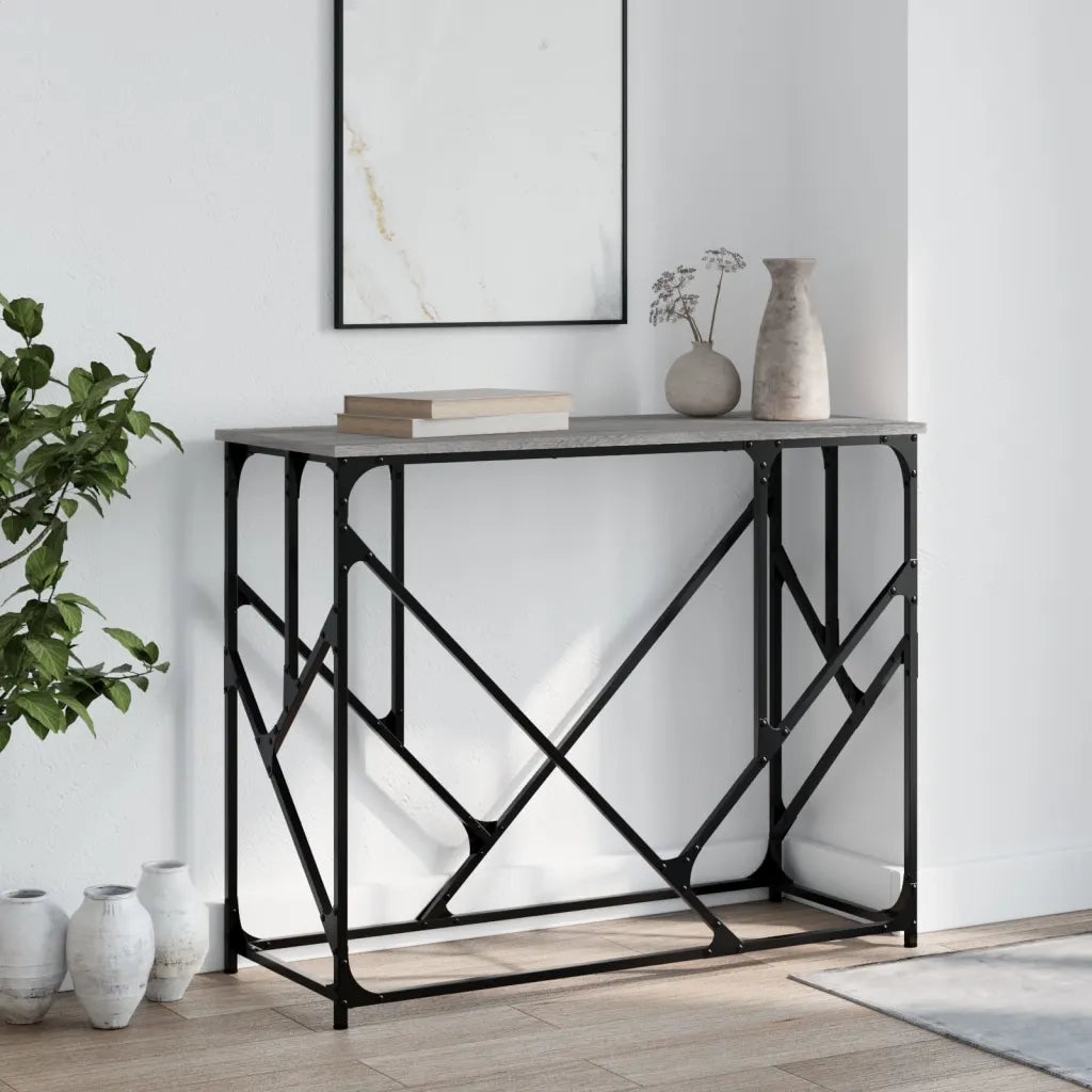 Tavolo Consolle | Tavolo d'Ingresso Grigio Sonoma 100x40x80 cm in Legno Multistrato