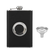 Fles di metallo inox con beccuccio inclinabile e contenitore per liquido con chiusura a clip