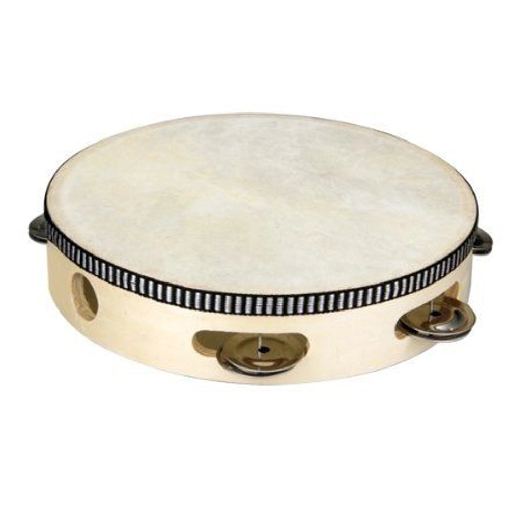 Trade Shop - Tamburello Tamburo Con Sonagli Leggero In Legno E Pelle Diametro 15cm Cembalo -