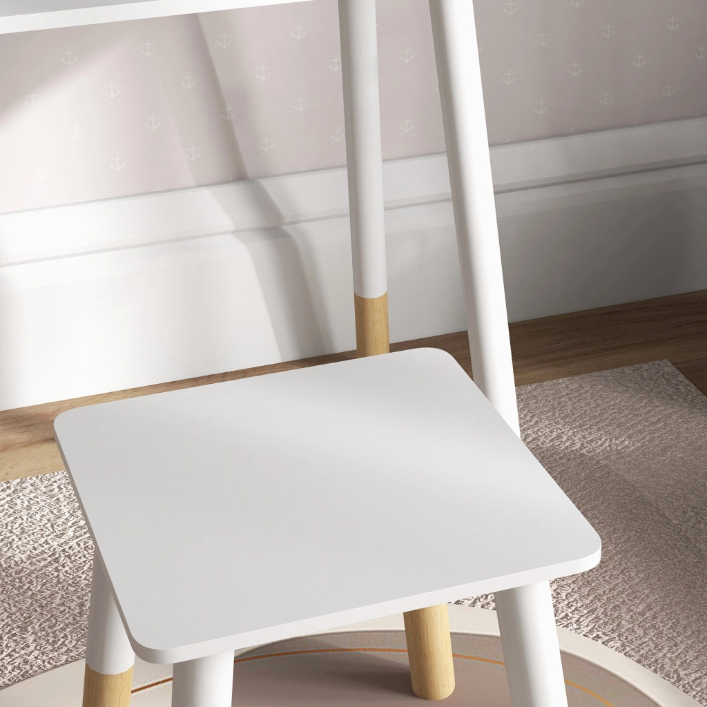 Toeletta Bambini con Specchio e Sgabello ¨C Xylo ¨C Bianco Semplice +3 Anni