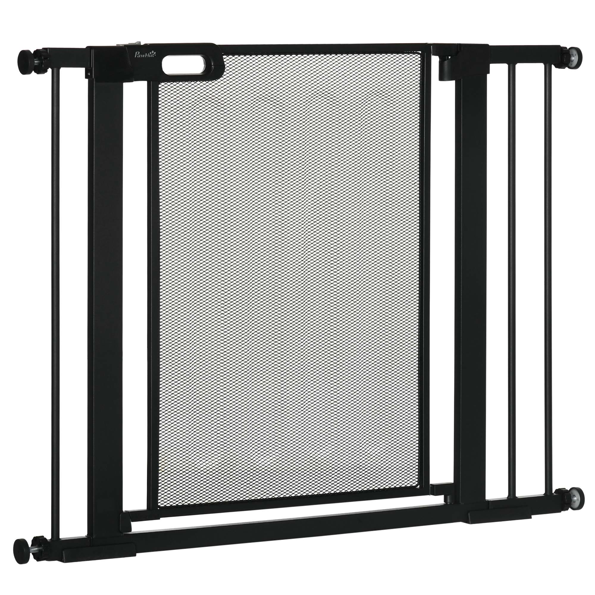 Cancellino per Cani Estensibile a Pressione con Chiusura Automatica 75-103x76 cm in Acciaio e ABS Nero