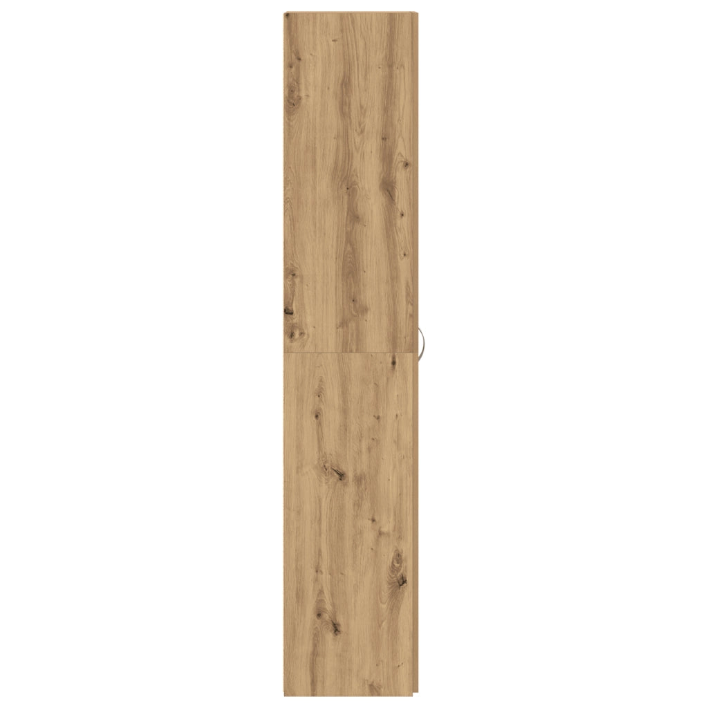 Cabinetto per scarpe in rovere artigianale 80x35,5x180 cm in legno ingegnerizzato