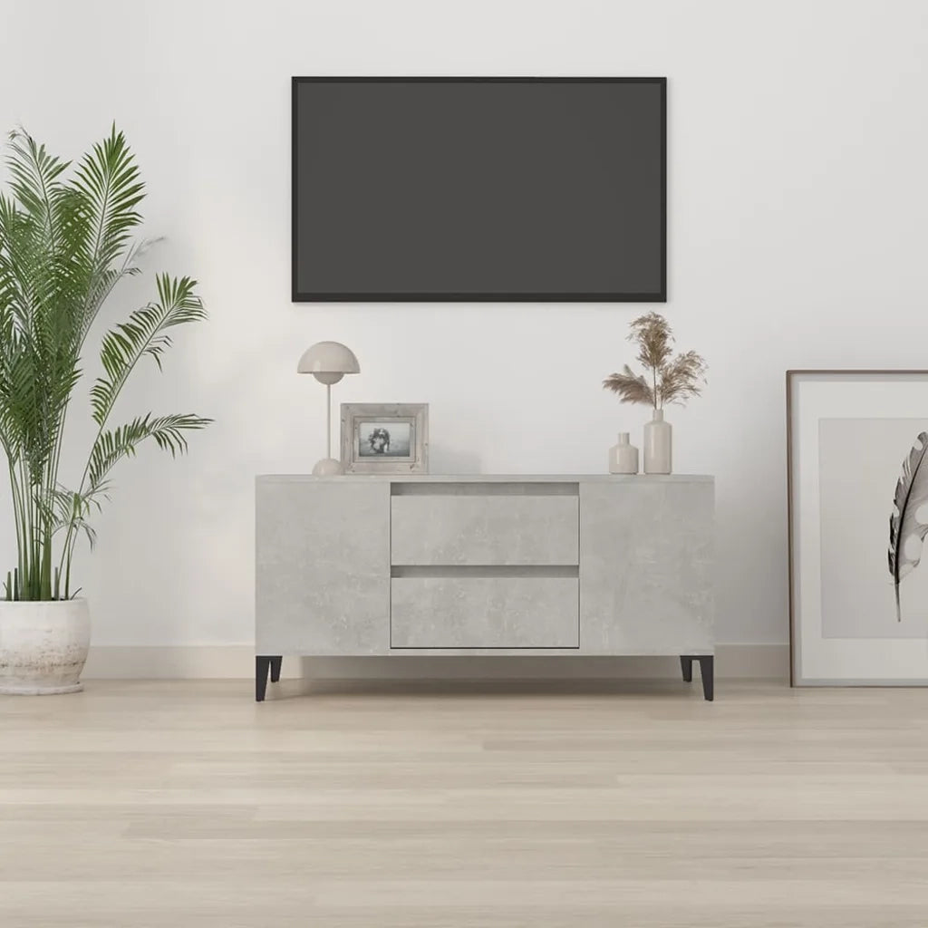 Mobile per TV Grigio Cemento 102x44,5x50 cm Legno Multistrato cod mxl 27554