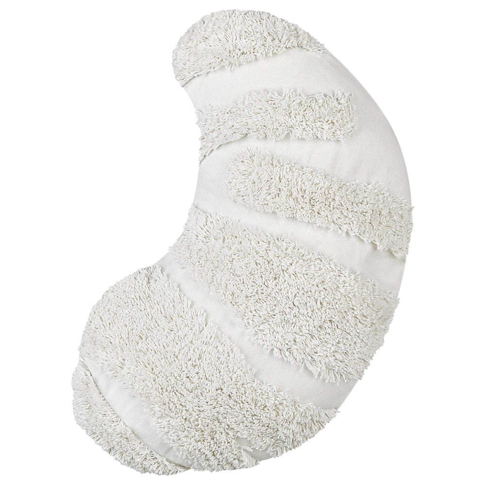 Set di 2 cuscini per bambini in cotone bianco a forma di croissant con motivo uniforme 40 x 25 cm cameretta camera da letto