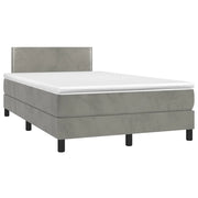 Letto a Molle con Materasso e LED Grigio Chiaro 120x190 cm Velluto 3270147