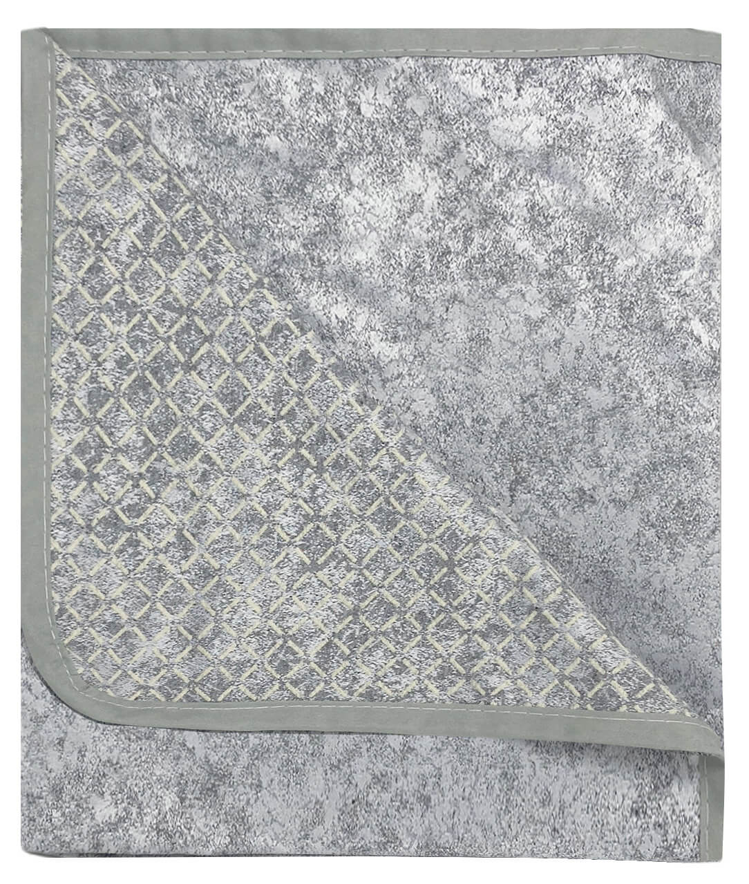 Copridivano con Penisola Destra Seduta 290 cm in Poliestere e Cotone Grigio Chiaro