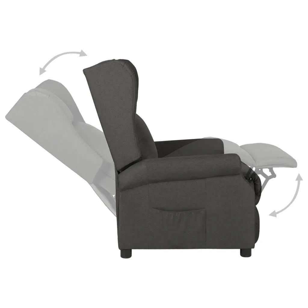 Divano Sedia-Poltrona Reclinabile in Tessuto Grigio Scuro 772687