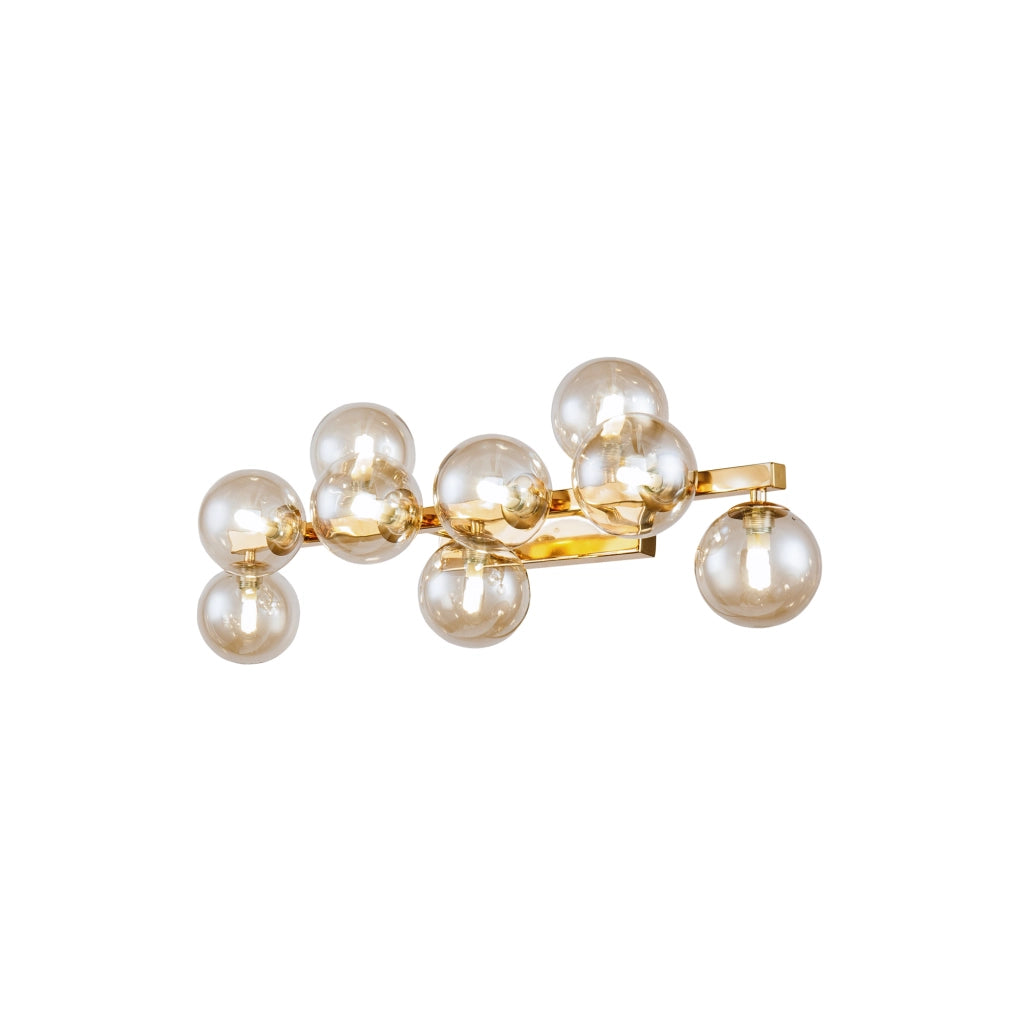 Maytoni applique contemporanea Dallas 9 luci G9 oro metallo vetro soffiato ambra