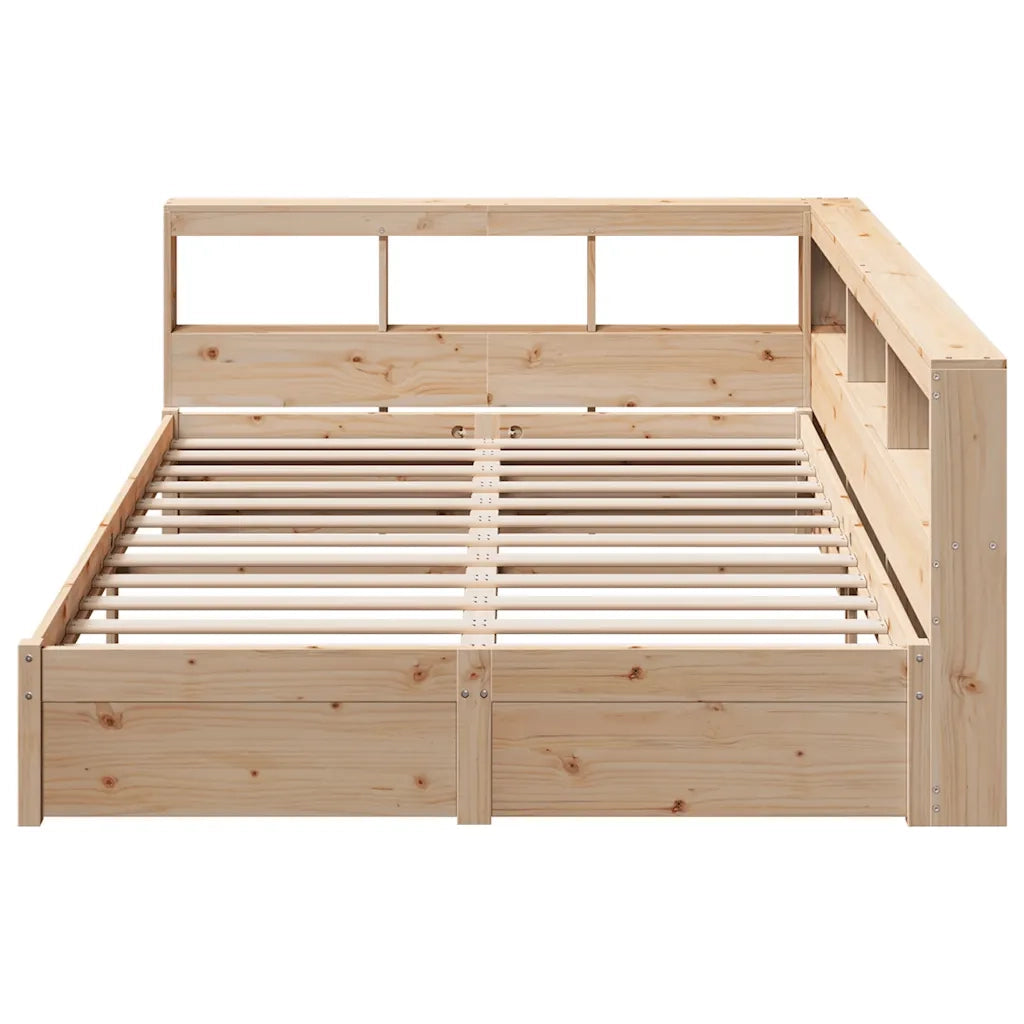 Letto Libreria senza Materasso-Struttura Letto contenitore 160x200 cm in Legno di Pino 663504