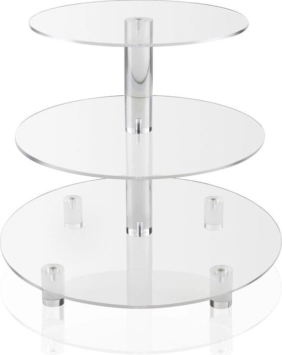Tavolo a 3 Livelli Rotondo per Cupcake - Display per Dessert per Compleanni e Matrimoni - Torre per Cupcake in Acrilico con Tema Bambino