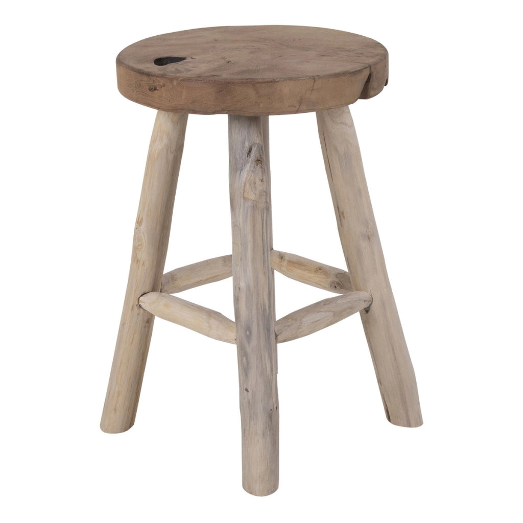 Sgabello Basso Badia, Marrone, Legno, 30x30x45 cm