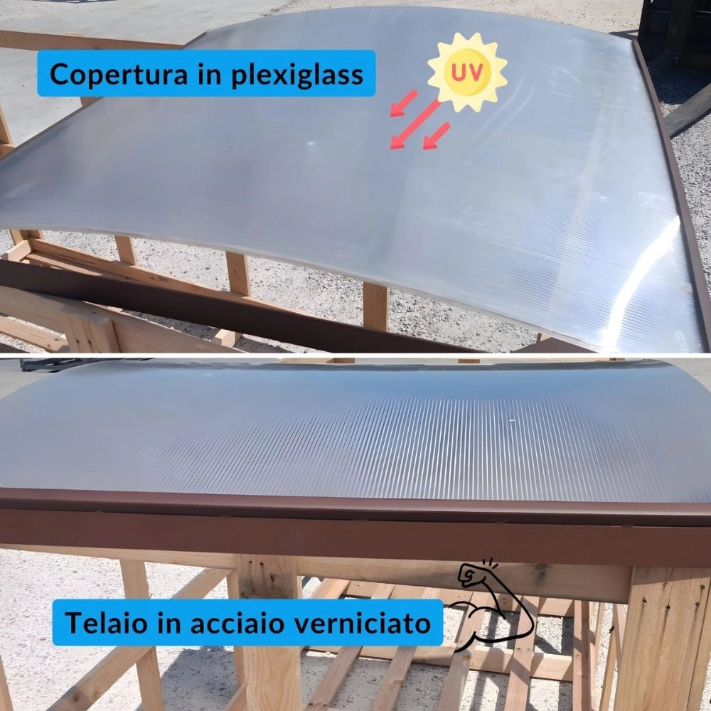 Cappello copri legnaia e pallet universale in policarbonato 115x115 cm