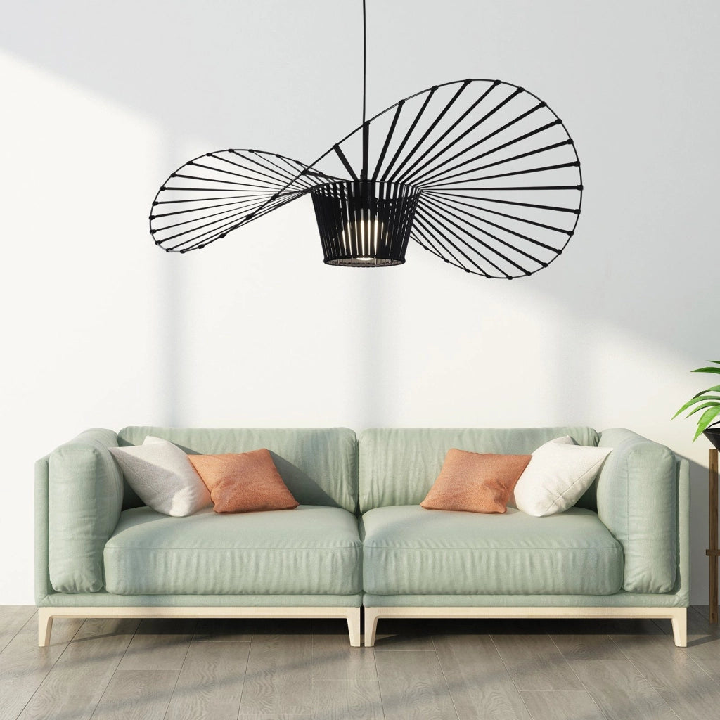 ZMH Lampada a Sospensione Moderna a LED Nero E27 80 cm per Sala da Pranzo
