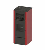 STUFA PELLET 14KW AGATA ROSSA DOPPIA CANAL. - EVA CALOR