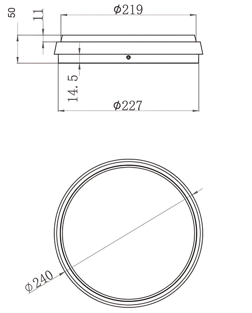 Plafoniera LED Olly in Alluminio e Policarbonato Nero 23W 2700lm 3000K IP54 Lampada da Soffitto Design Moderno Codice Prodotto 3315-61-101
