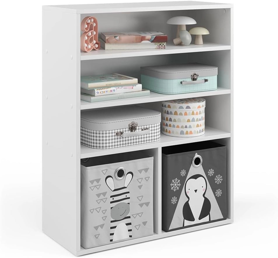 Libreria bambini Luigi, Bianco, 72 x 90.2 cm 2 scomparti, combinabile per riporre giocattoli e libri